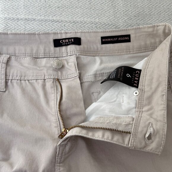 Curve Appeal Minimalist Jegging Jeans Womens 6 Cream Stretch Elegant Classic - Picture 8 of 14